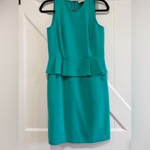 LOFT Teal Peplum Midi Dress